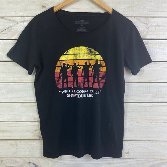 Ghostbuster Black Short Sleeve Unisex T-Shirt Size MEDIUM Crew Neck - Picture 1 of 5